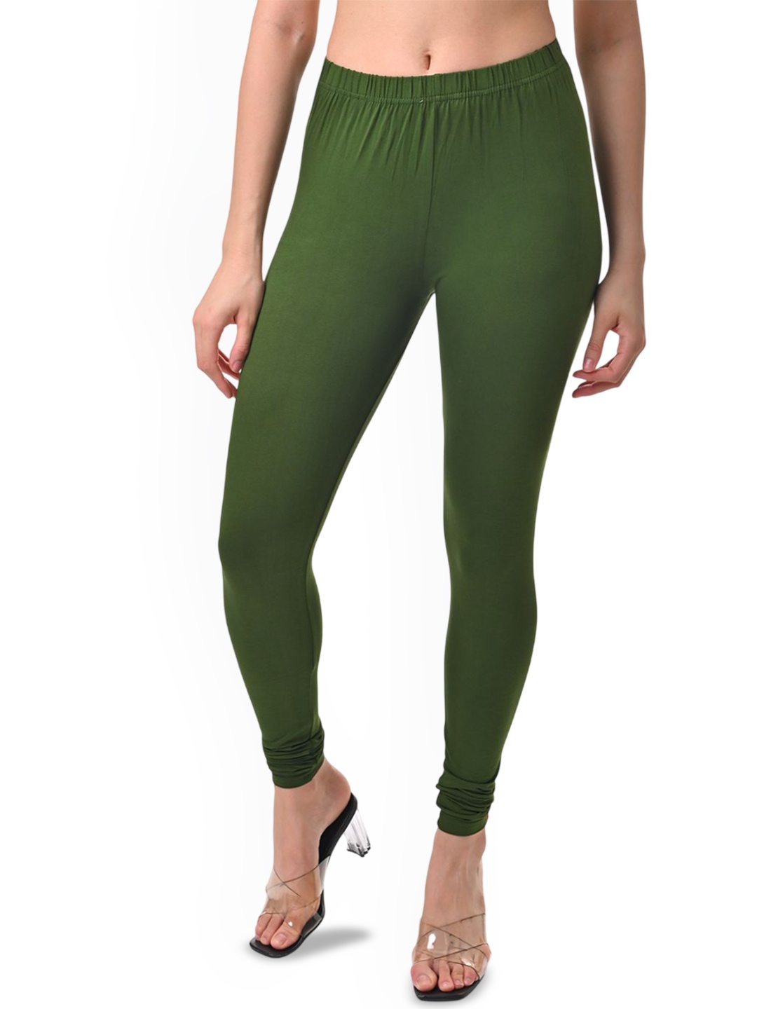 

Fly Birds Women Mid-Rise Churidar-Length Leggings, Green