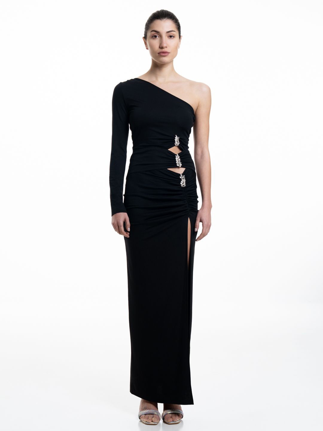 

SOTBELLA Women One Shoulder Bodycon Maxi Dress, Black
