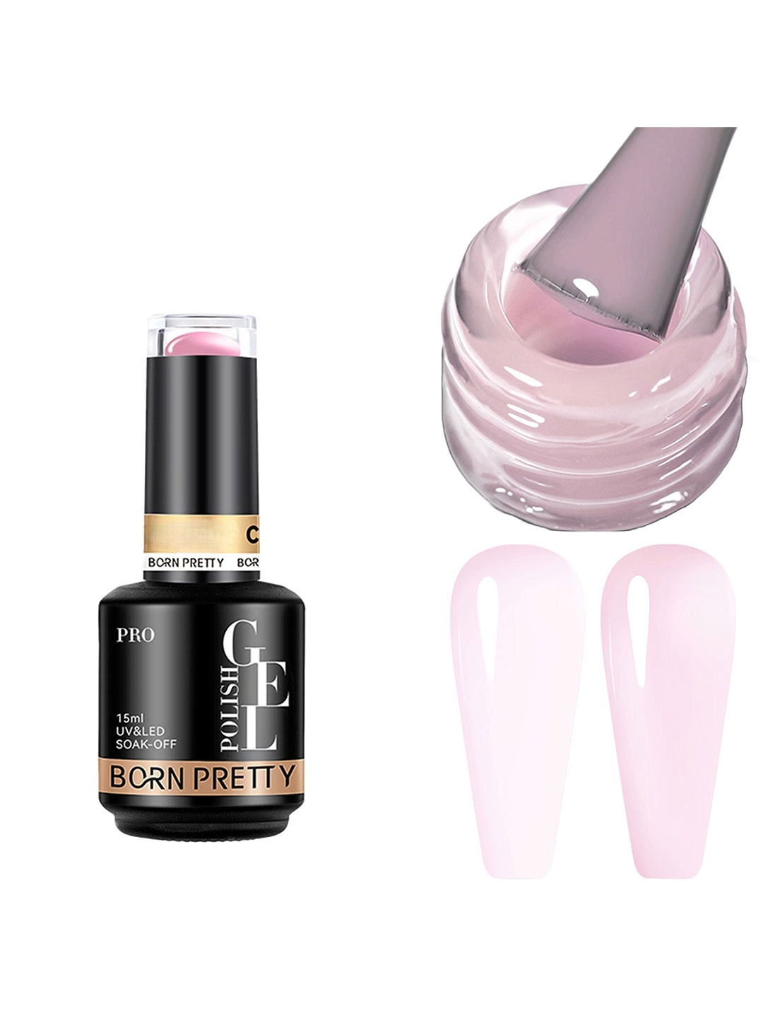 

BORN PRETTY UV & LED Soak Off Long Lasting Gel Nail Polish - 15 ml - C159, Pink