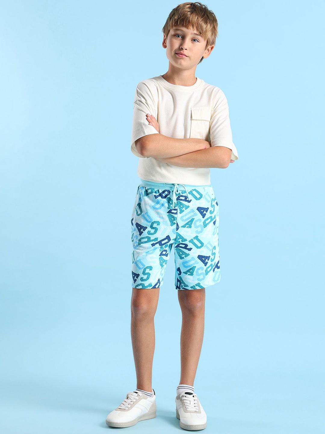 

U.S. Polo Assn. Kids Boys Floral Printed Shorts, Blue