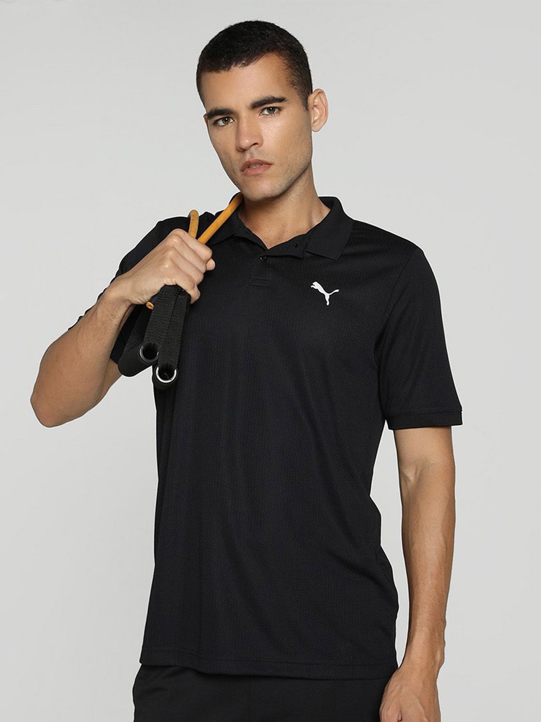 

Puma Train Polo Collar Short Sleeve Training T-Shirt, Black