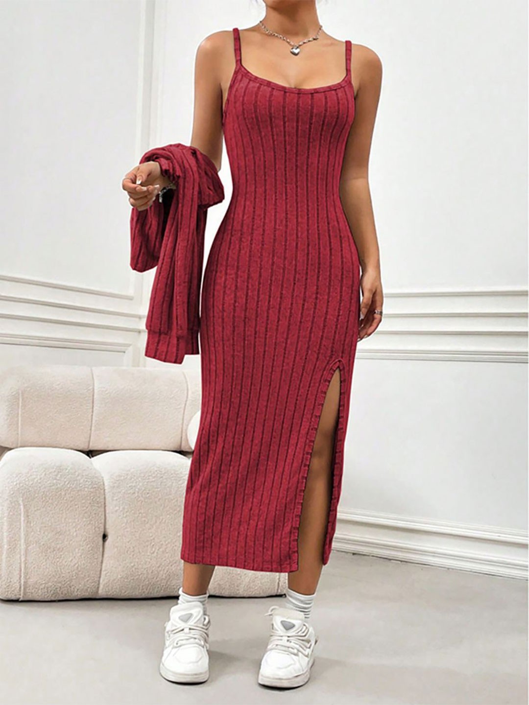 

StyleCast x Revolte Bodycon Midi Dress, Red