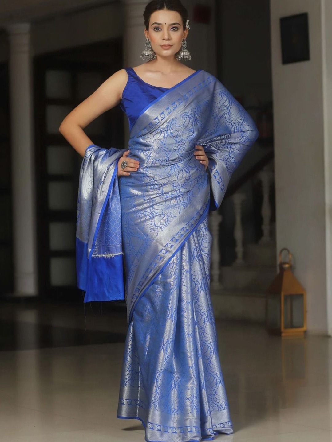 

Anouk Woven Design Zari Banarasi Saree, Blue