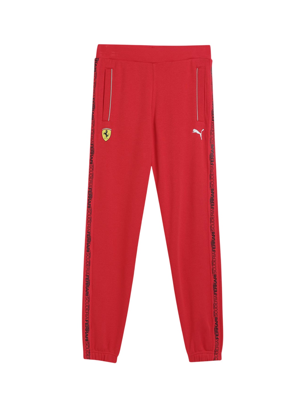 

PUMA Motorsport Kids Scuderia Ferrari Printed Cotton Mid Rise Jogger, Red