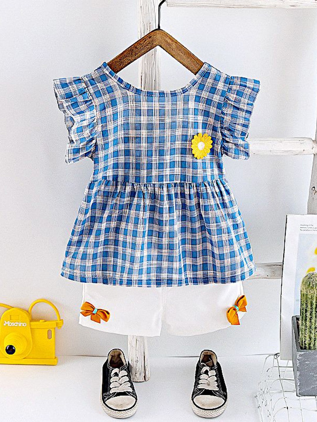 

BAESD Girls Printed Top with Shorts, Blue