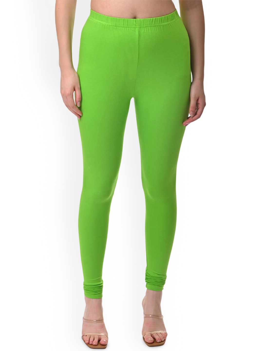 

Fly Birds Women Mid-Rise Churidar-Length Leggings, Green