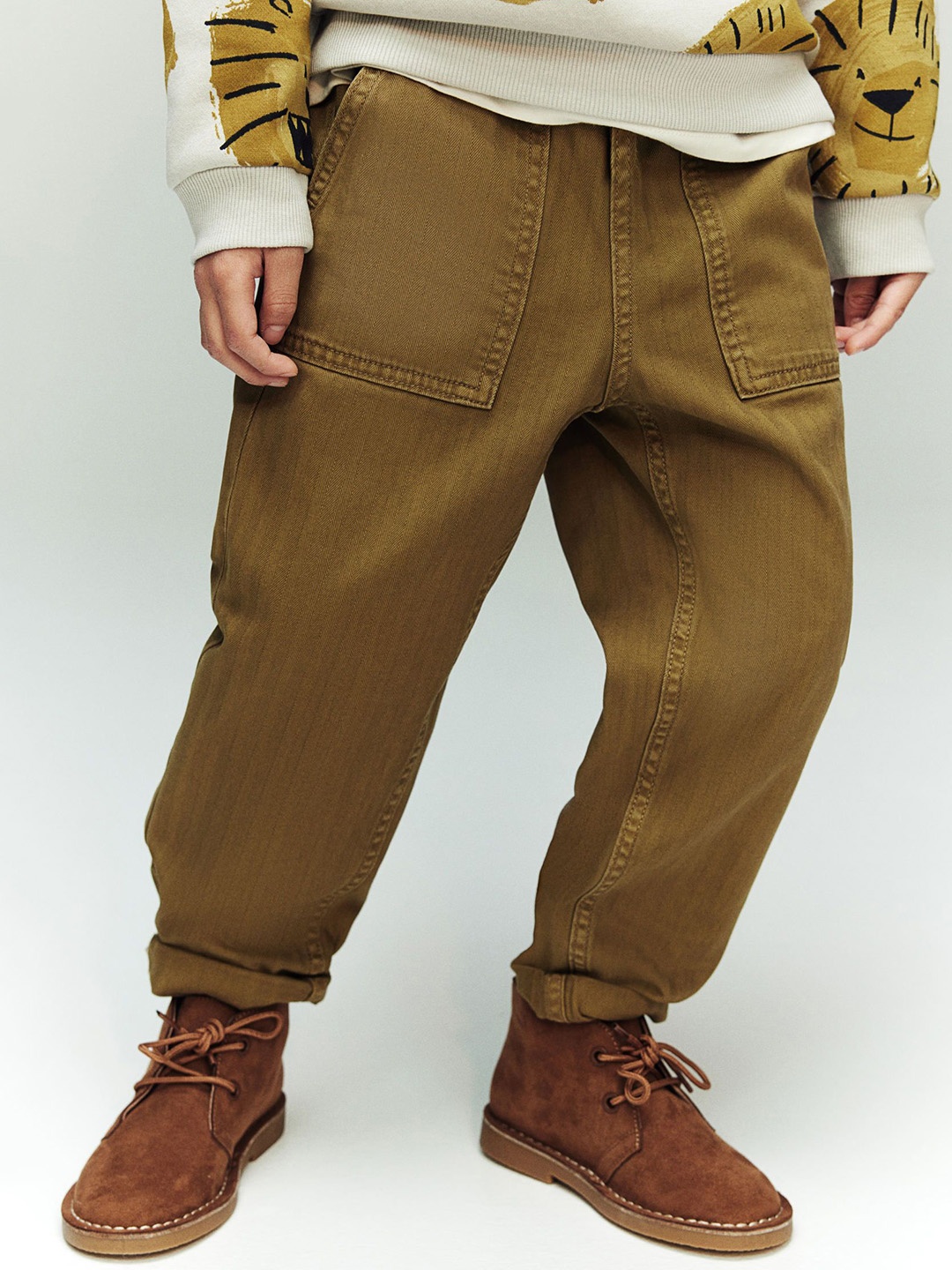 

H&M Boys Cotton Trousers, Brown