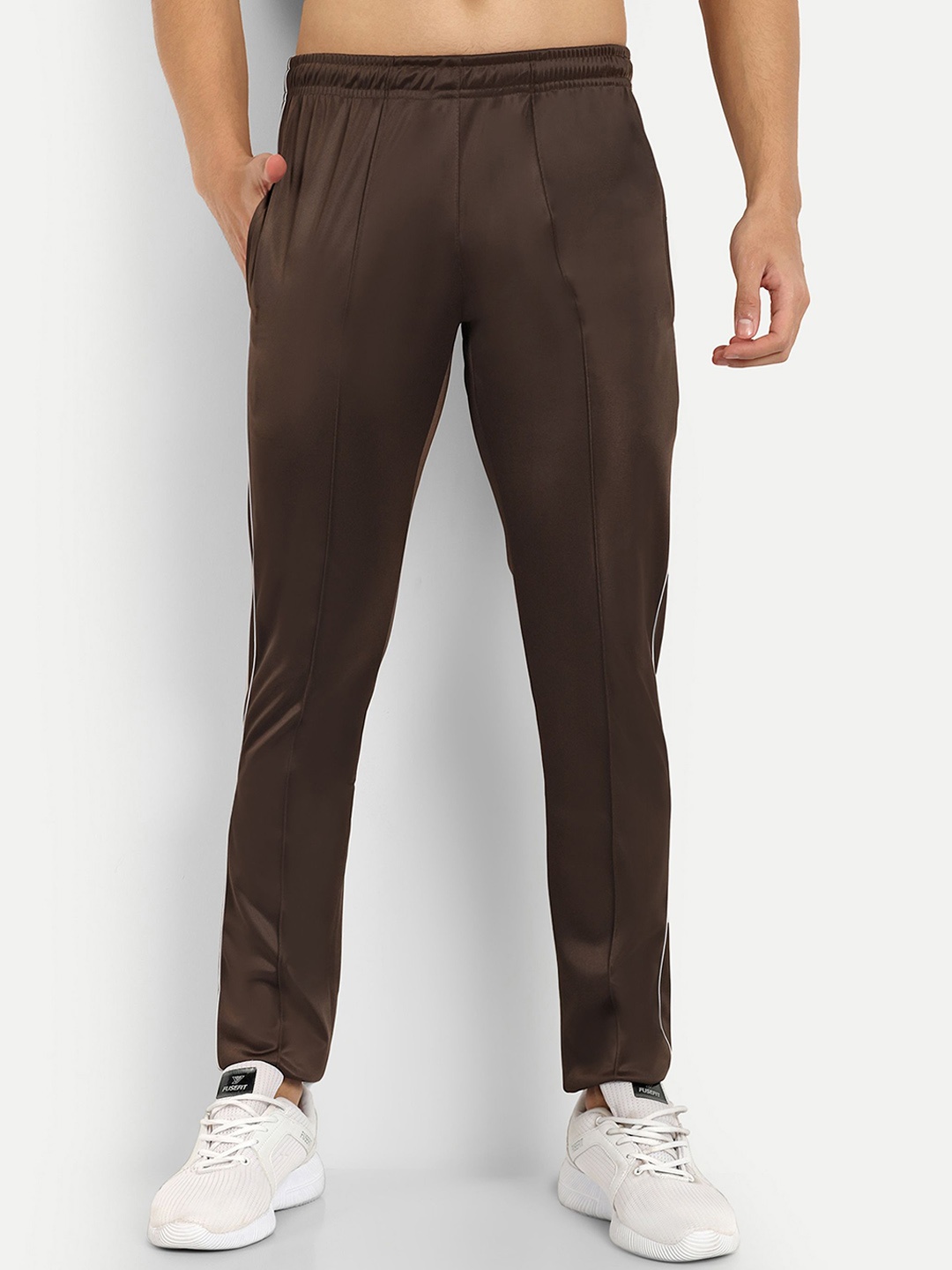 

Moda Rapido Men Slim Fit Mid Rise Track Pants, Brown