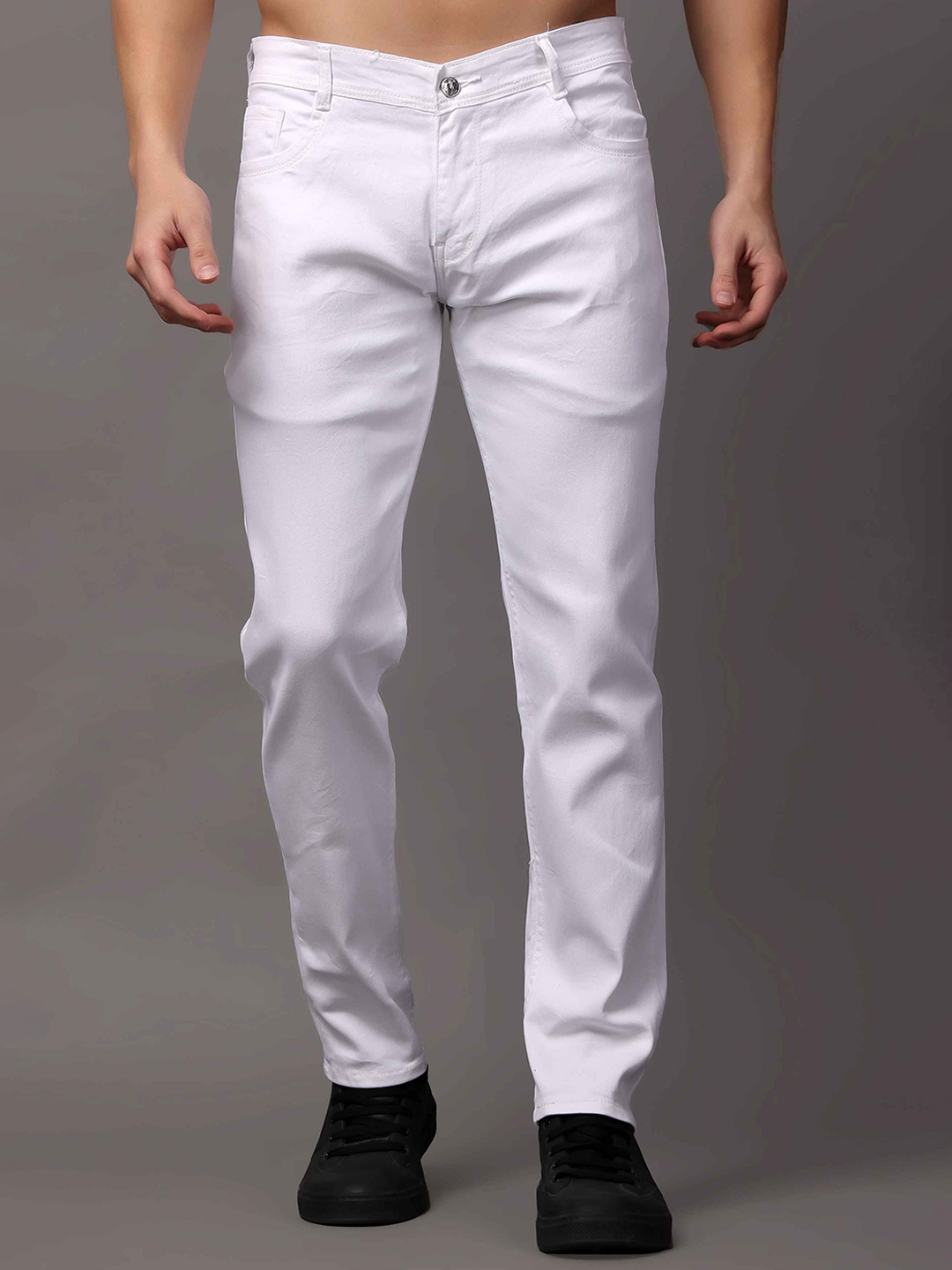 

EDITLOOK Men Regular Fit Smart Jeans, White