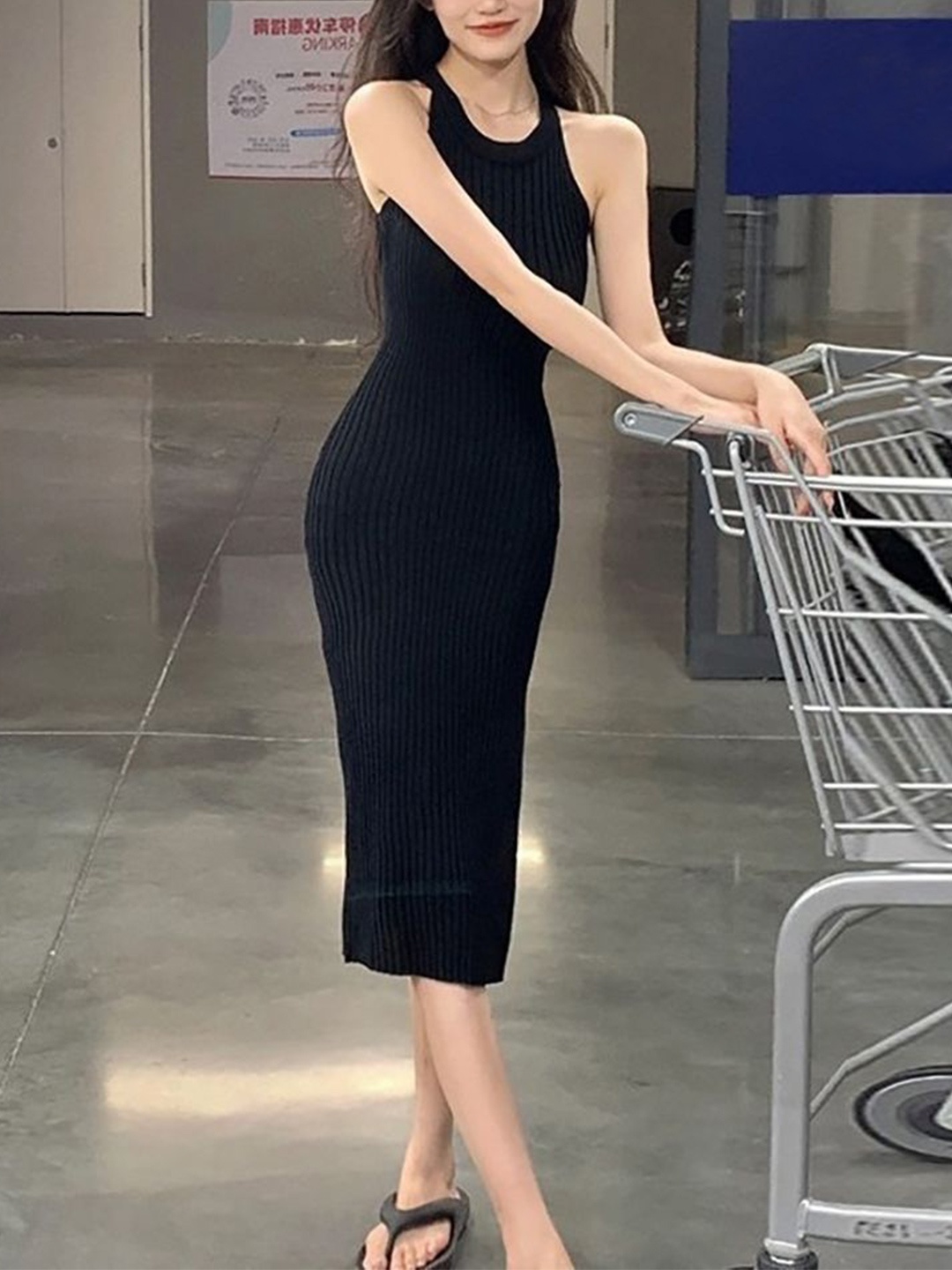

StyleCast x Revolte Women Bodycon Midi Dress, Black