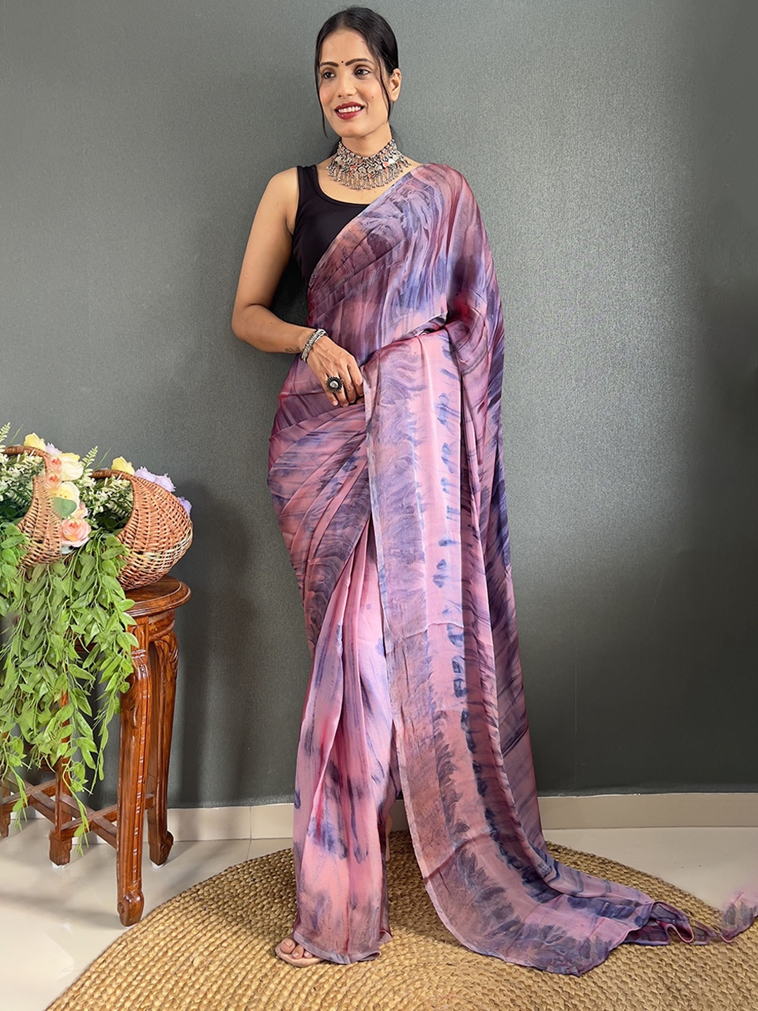 

bansari textiles Printed Kota Saree, Purple