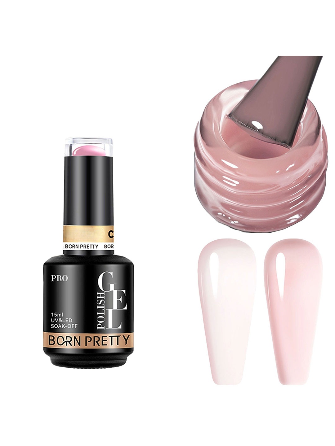 

BORN PRETTY UV & LED Soak Off Long Lasting Gel Nail Polish - 15 ml - C150, Pink