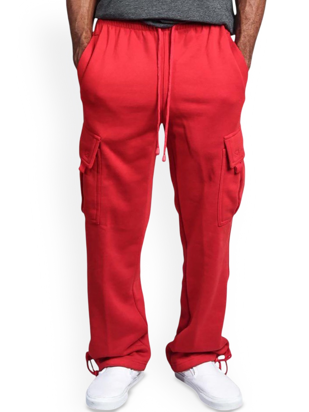 

StyleCast x Revolte Men Pleated Cargos Trousers, Red