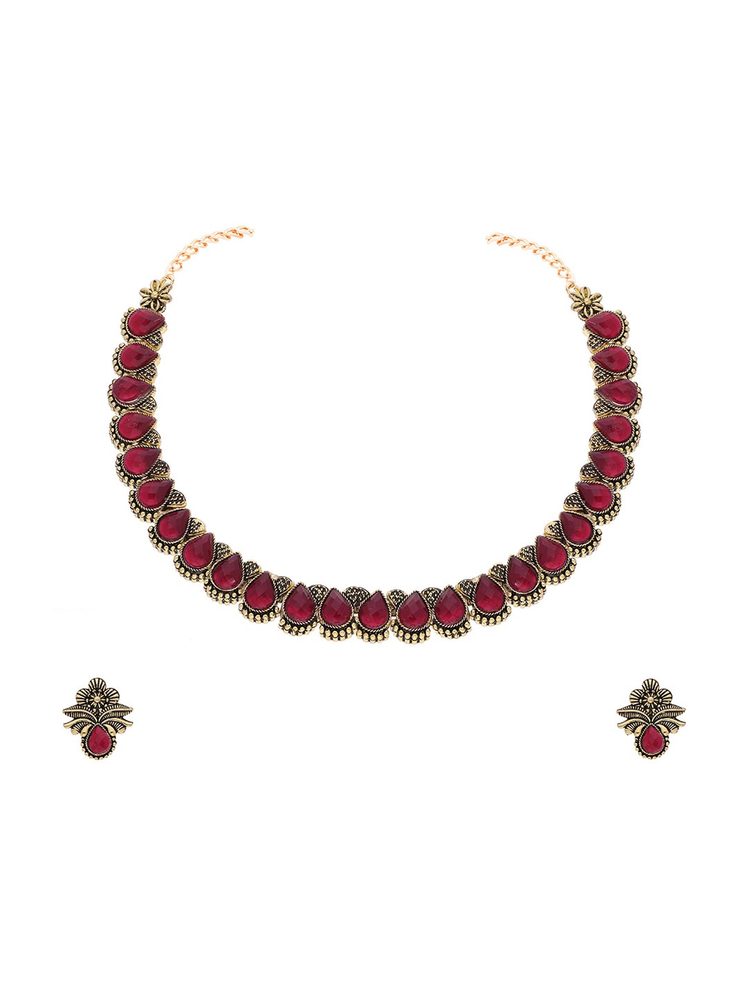

Lyriss Gold-Plated Artificial Stone-Studded Jewellery Set