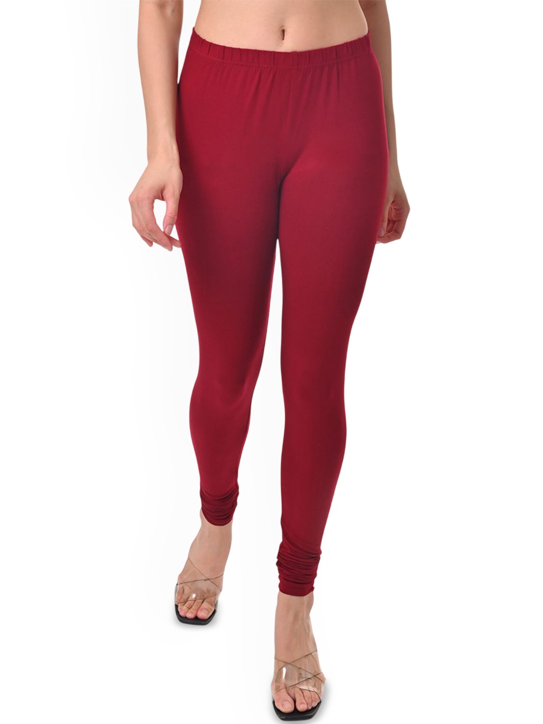 

Fly Birds Women Mid-Rise Churidar-Length Leggings, Maroon