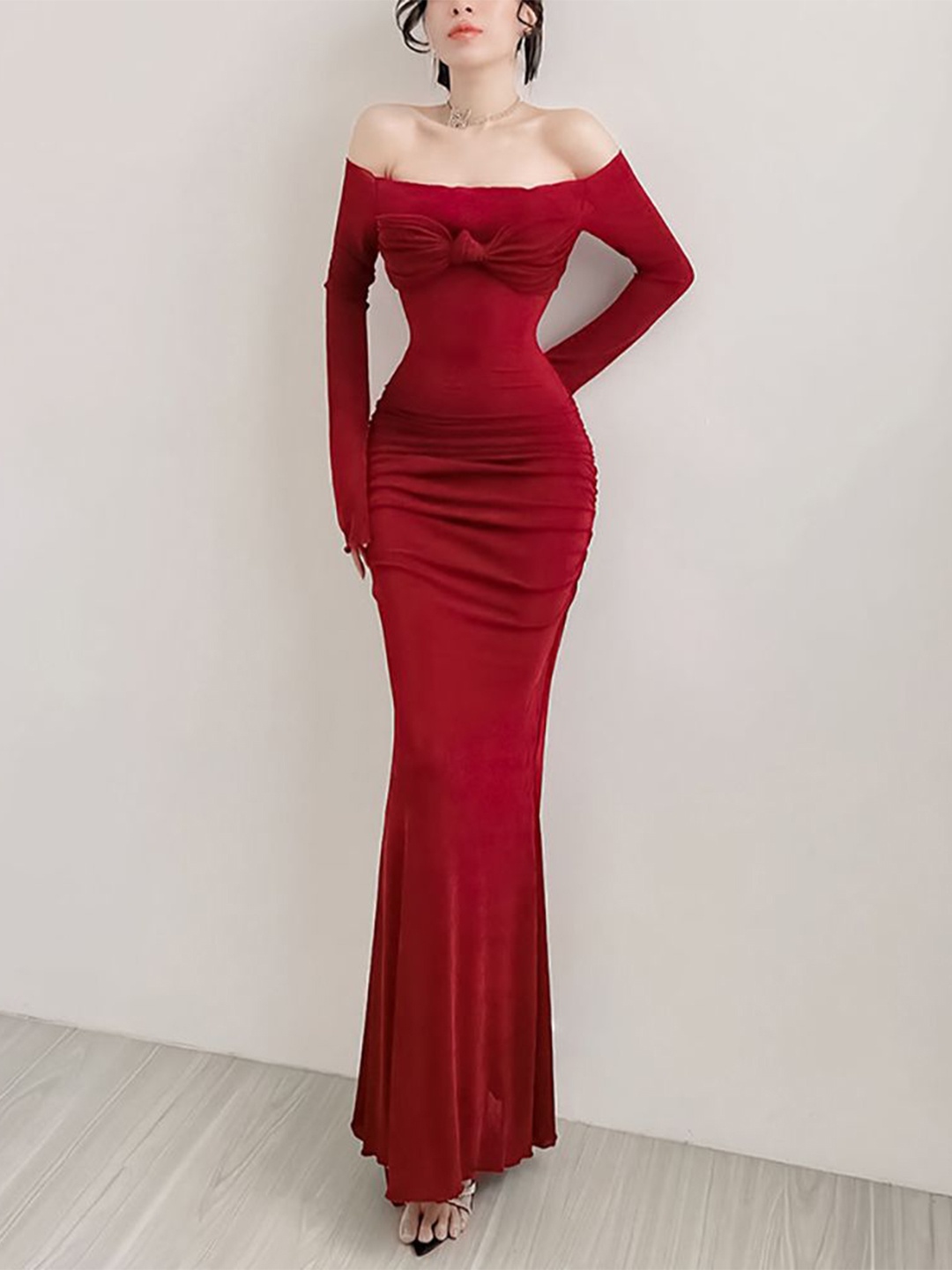 

StyleCast x Revolte Women Bodycon Maxi Dress, Red