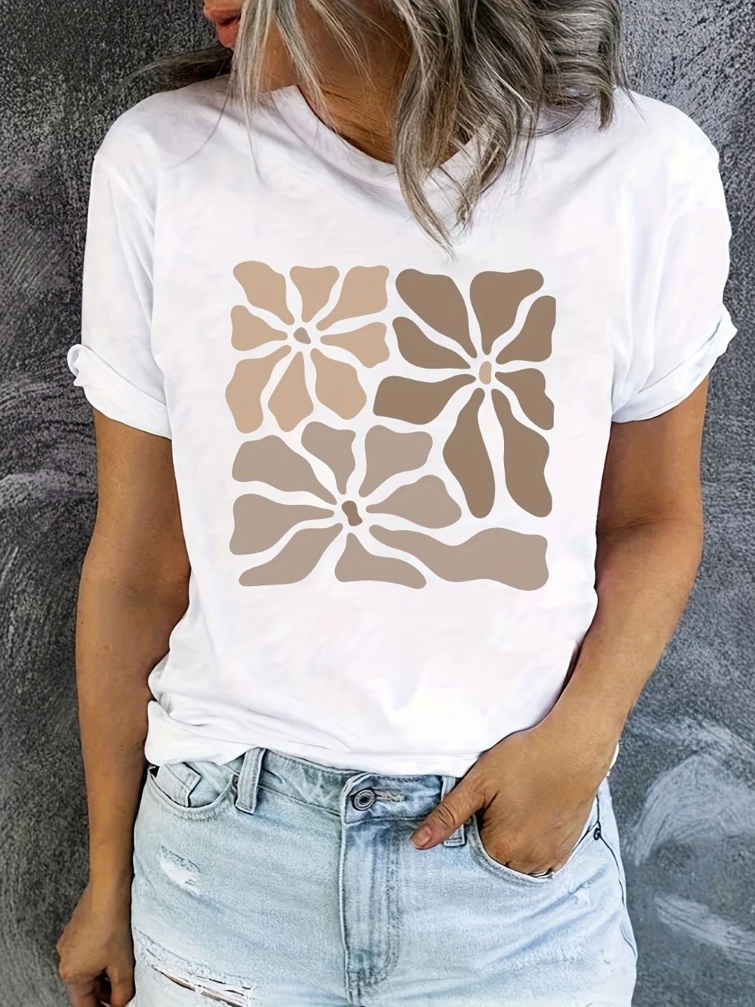 

StyleCast Women Graphic Printed Round Neck T-shirt, White