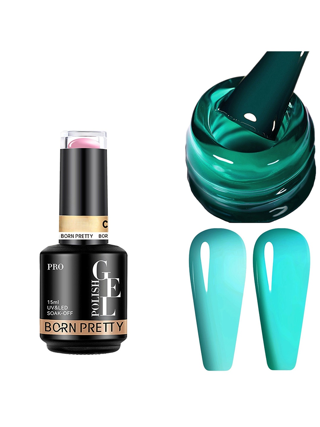 

BORN PRETTY UV & LED Soak Off Long Lasting Gel Nail Polish - 15 ml - C136, Sea green