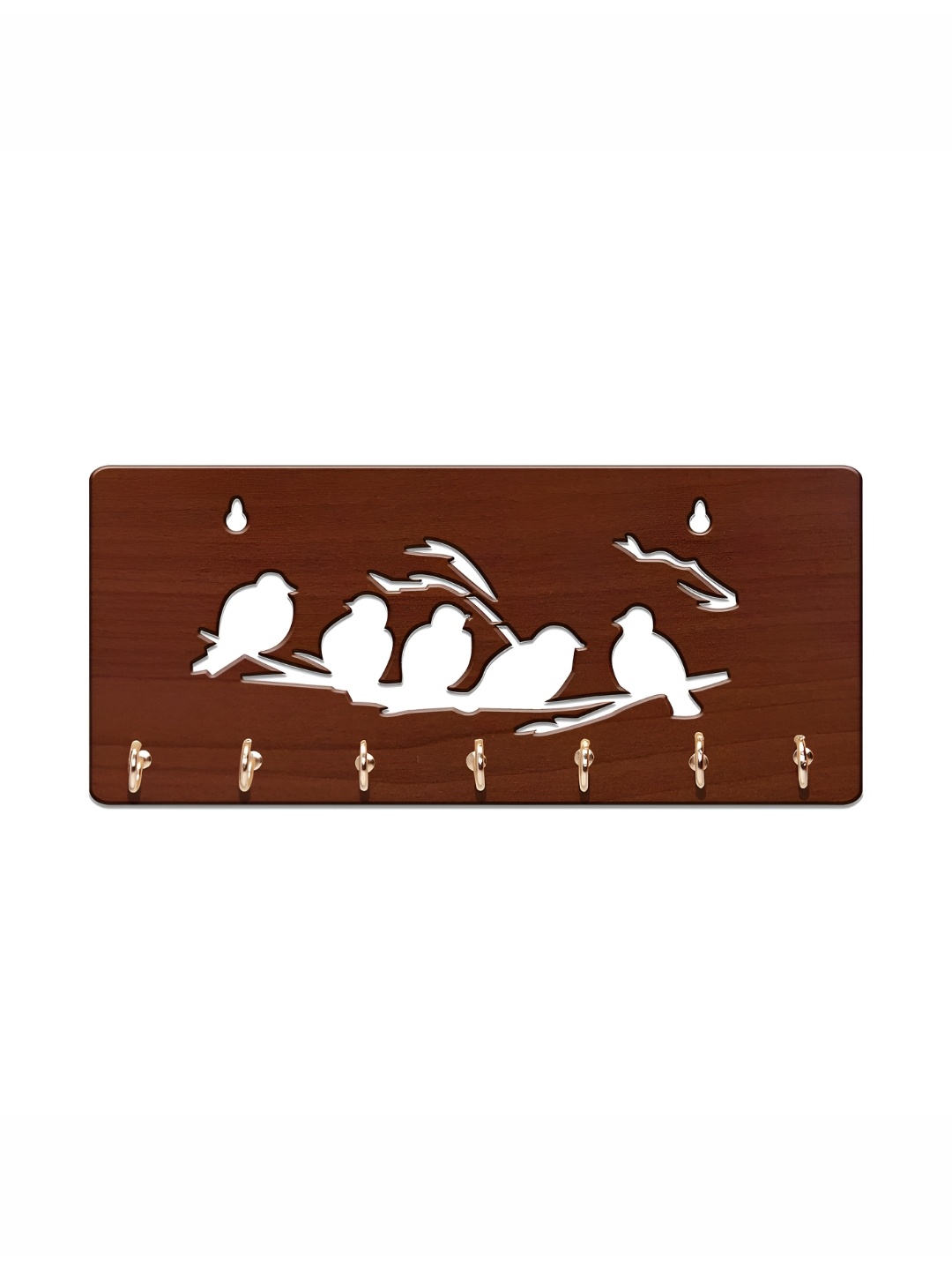 

SEHAZ ARTWORKS Brown & White 7 Hooks Wooden Key Holders
