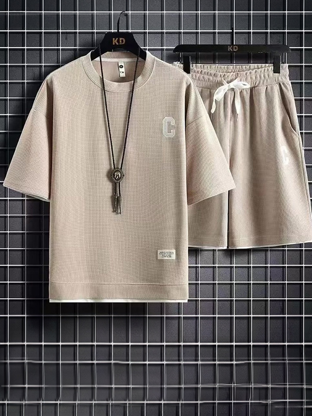 

StyleCast x Revolte Round Neck T-Shirt And Shorts, Khaki