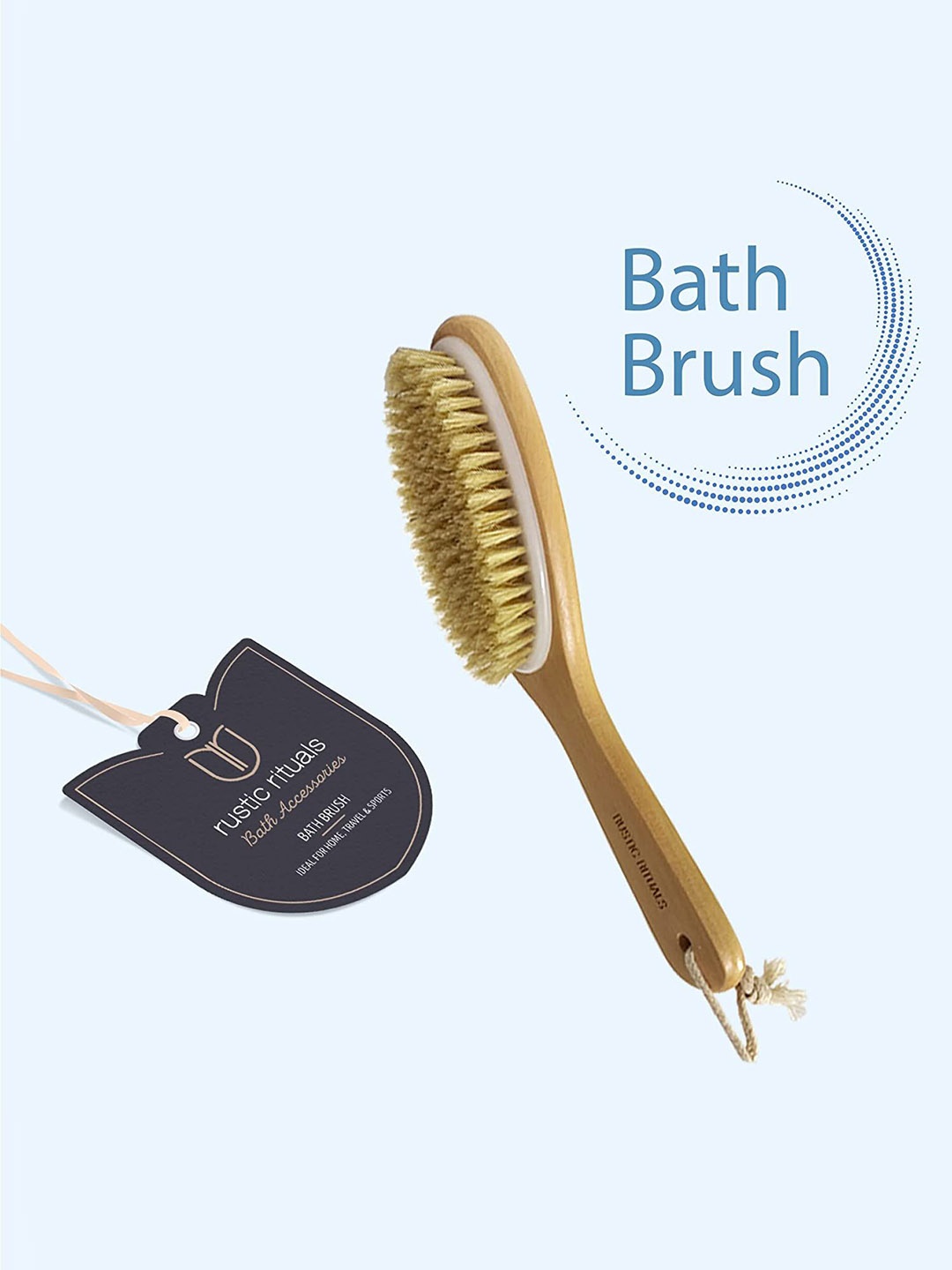 

Rustic Rituals Wooden Bath Brush With Contoured Handle, Beige