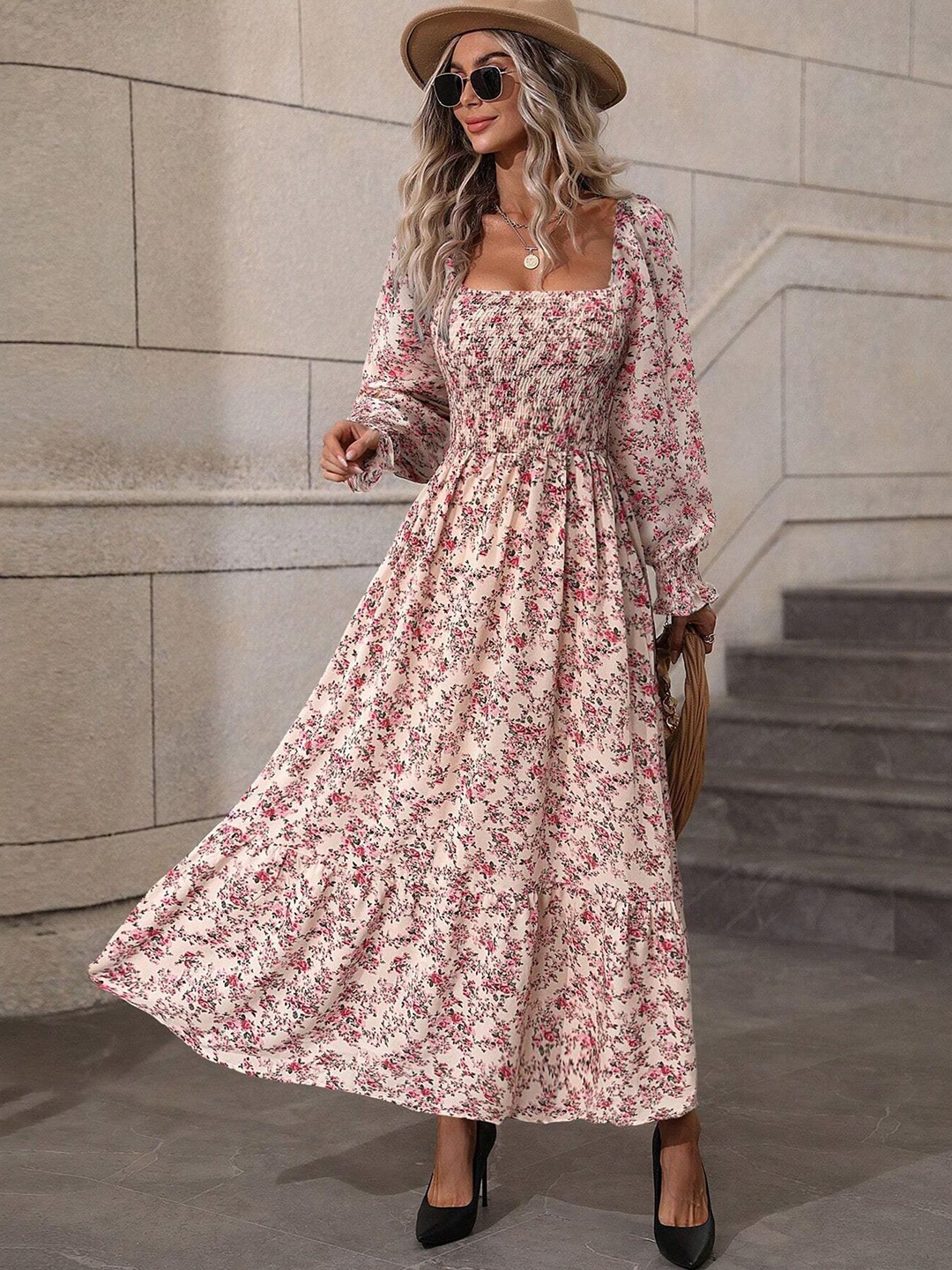

StyleCast x Revolte Women Floral Printed Fit and Flare Dress, Pink