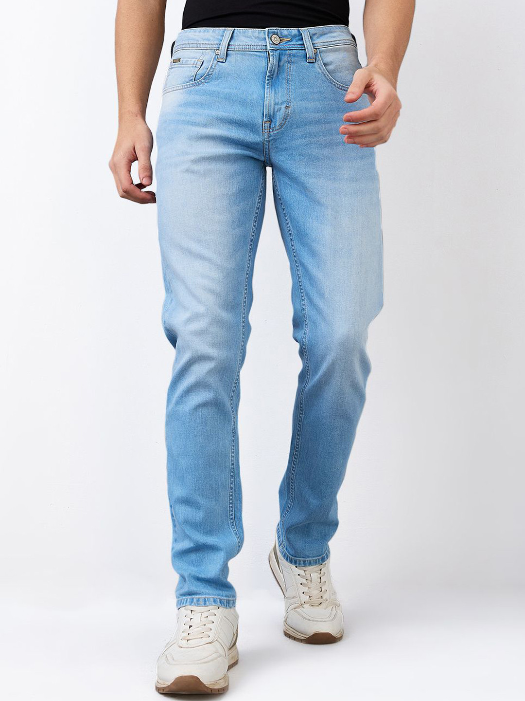 

SPYKAR Men Regular Fit Mid Rise Cotton Jeans, Blue