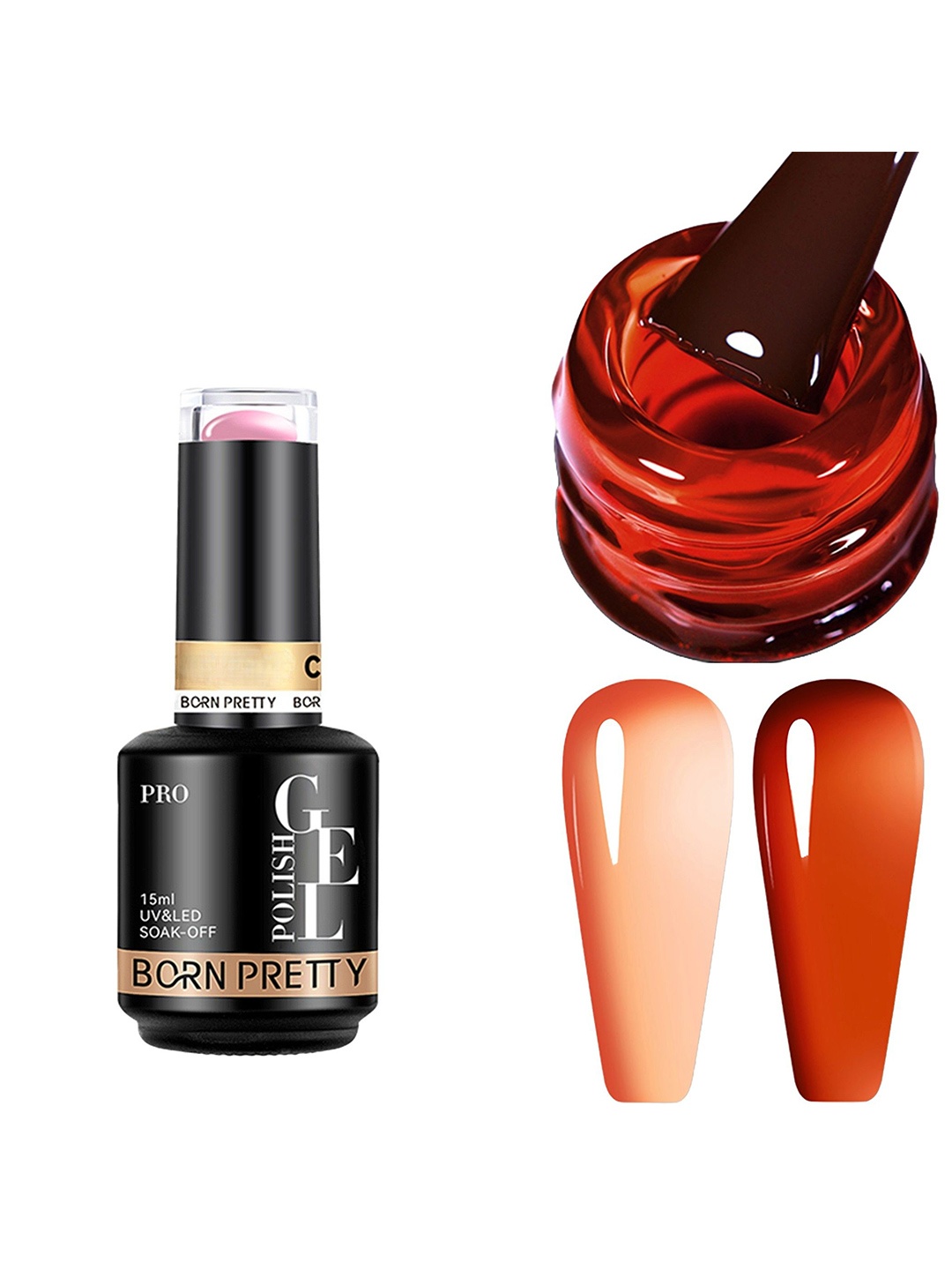 

BORN PRETTY UV & LED Soak Off Long Lasting Gel Nail Polish - 15 ml - C141, Rust