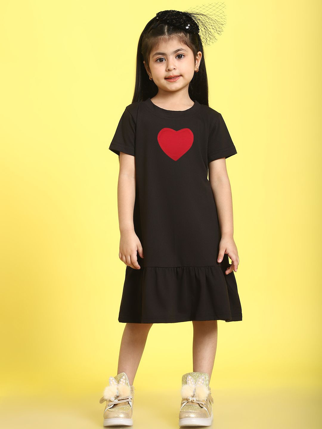 

MINI & MING Girls Drop-Waist Cotton Dress, Black