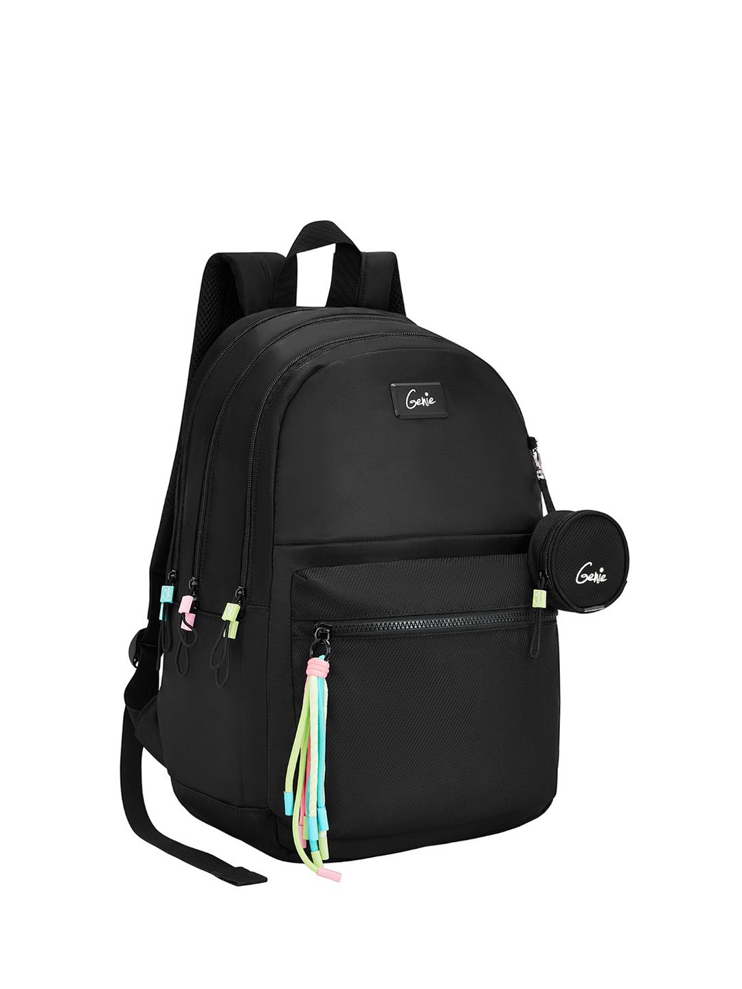 

Genie Girls Sleek Ergonomic Straps Backpack, Black