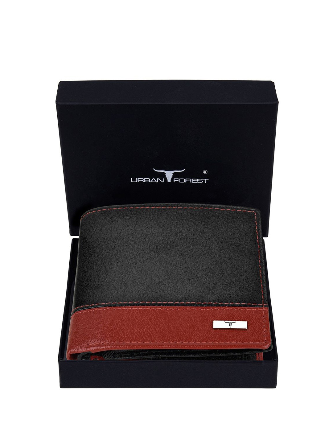 

URBAN FOREST Men Textured Leather Two Fold Wallet, Black