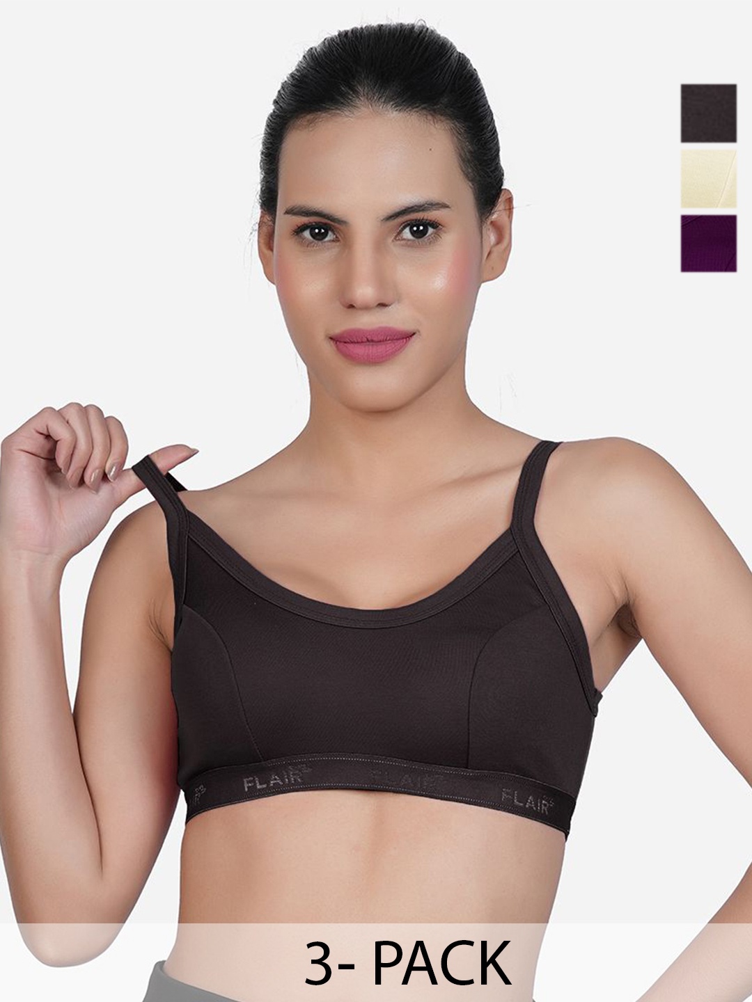 

SHYAM SONS FLAIR Women Pack Of 3 Full Coverage Bra, Purple