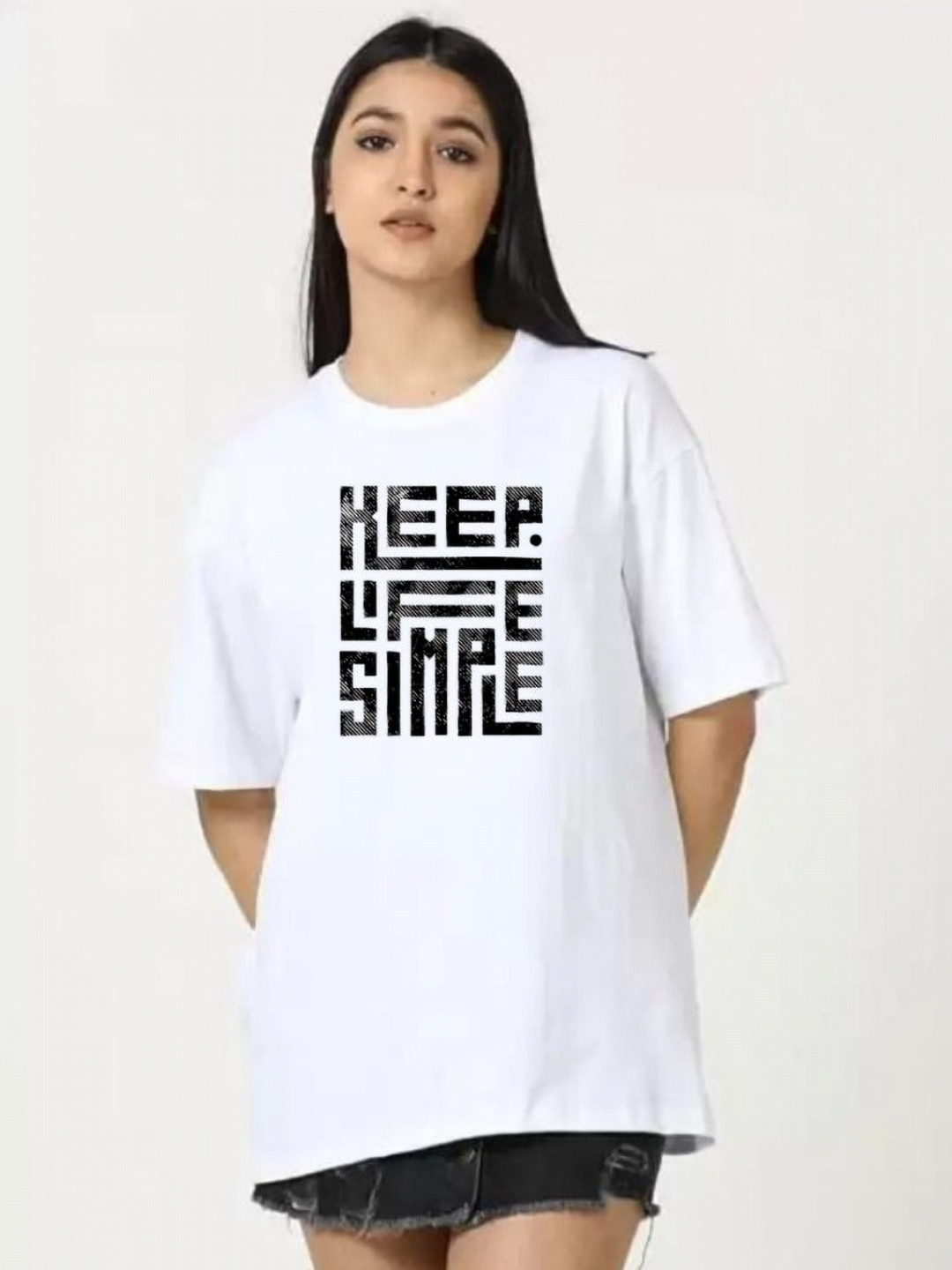 

SALUJA FABRICS Women Printed T-shirt, White