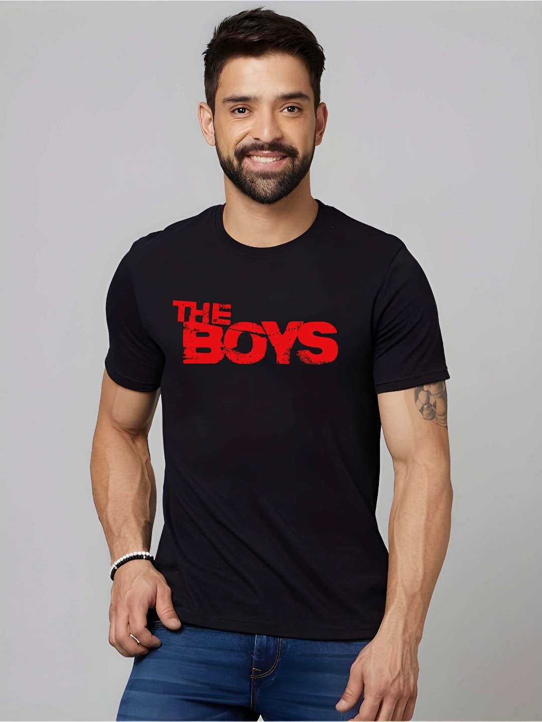 

Moda Rapido Men Typography Printed Round Neck Cotton Slim Fit T-shirt, Black