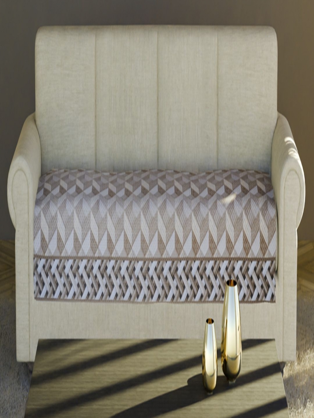 

Fashion Throw Beige Printed Velvet Sofa Cover