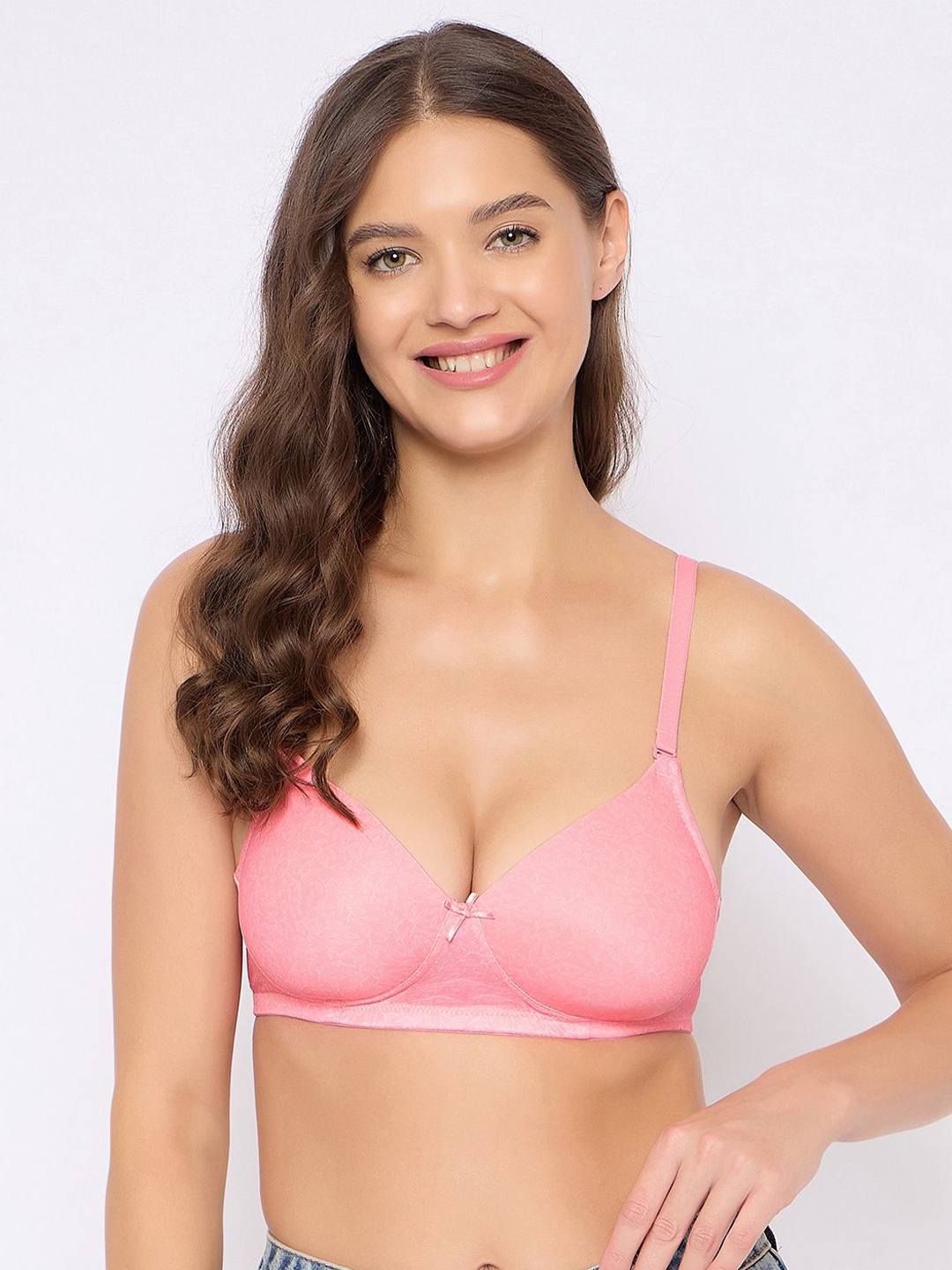 

Clovia Women Full Coverage Lightly Padded T-shirt Bra, Pink