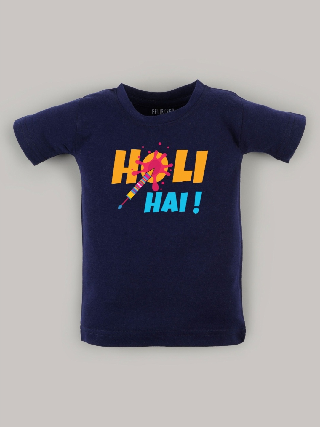 

FFLIRTYGO Unisex Kids Graphic Printed Round Neck Cotton T-shirt, Blue