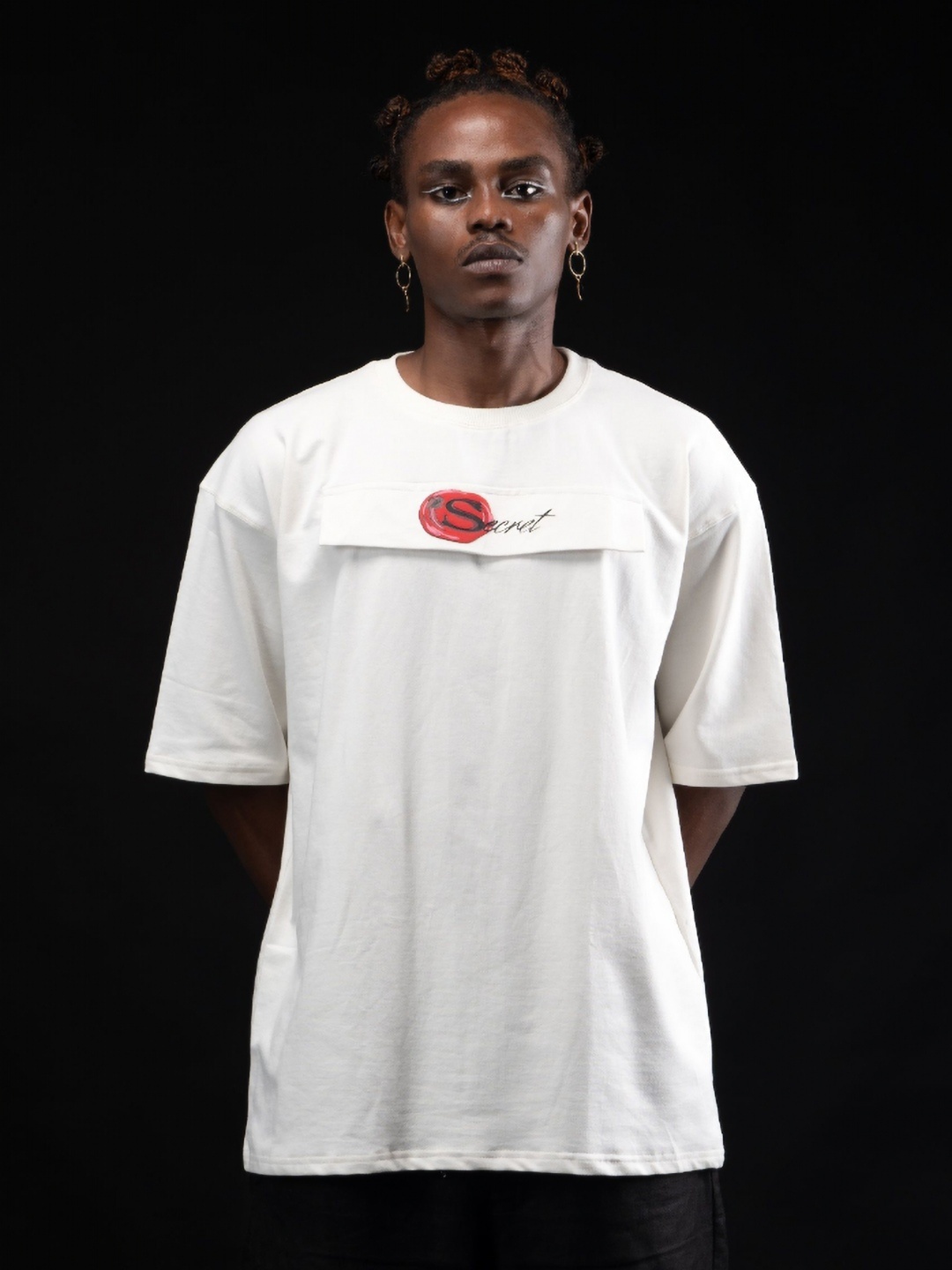 

BAVA STORE Unisex Printed Pockets T-shirt, Off white