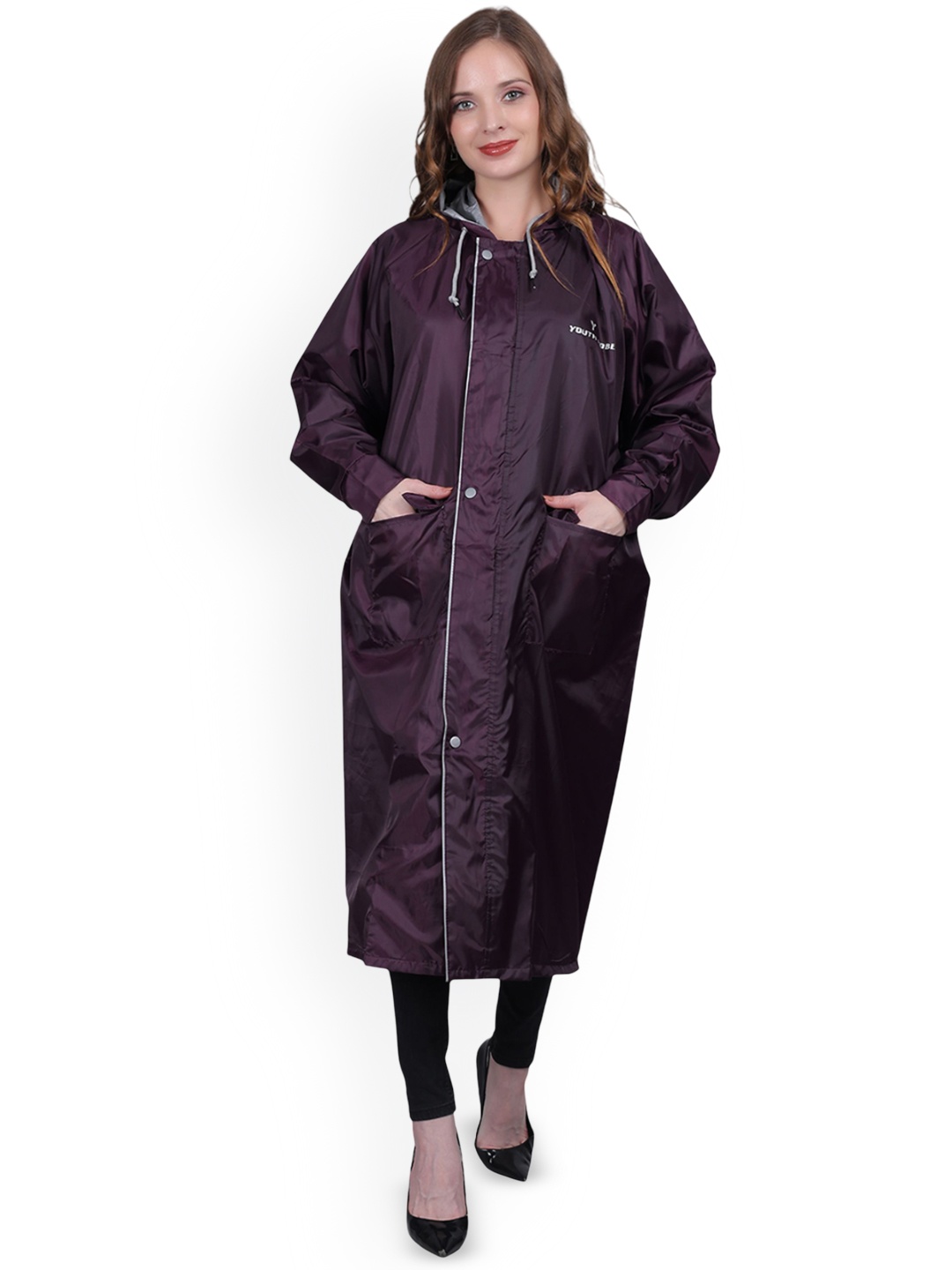 

YOUTH ROBE Women Hooded Rain Jacket, Purple