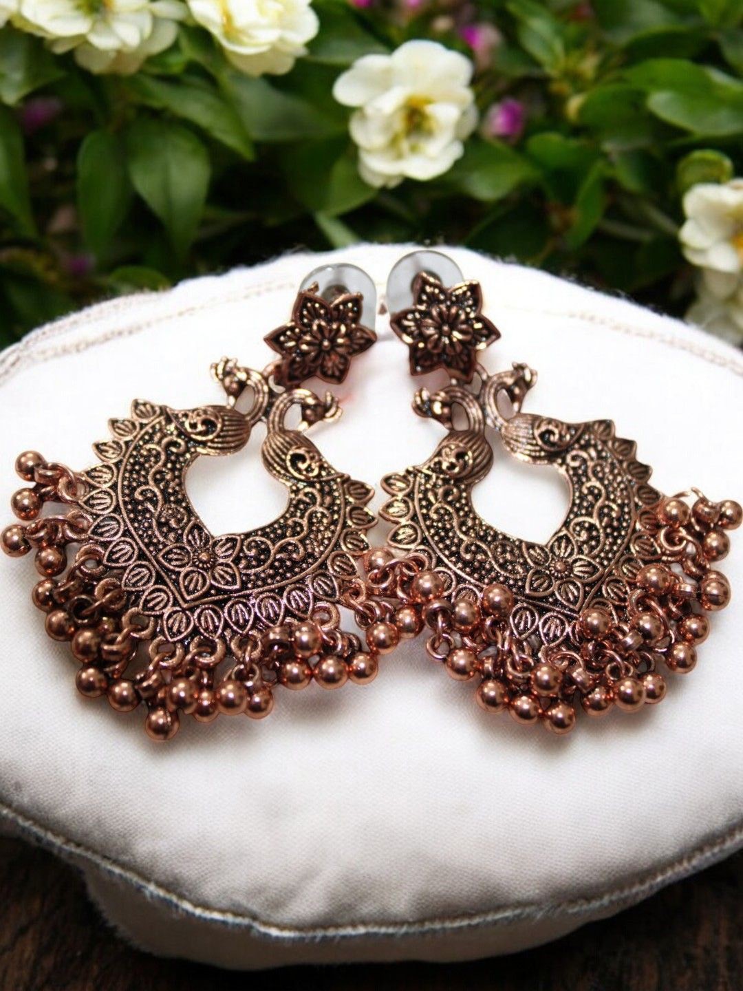 

Jolly Faces Contemporary Chandbalis Earrings, Copper