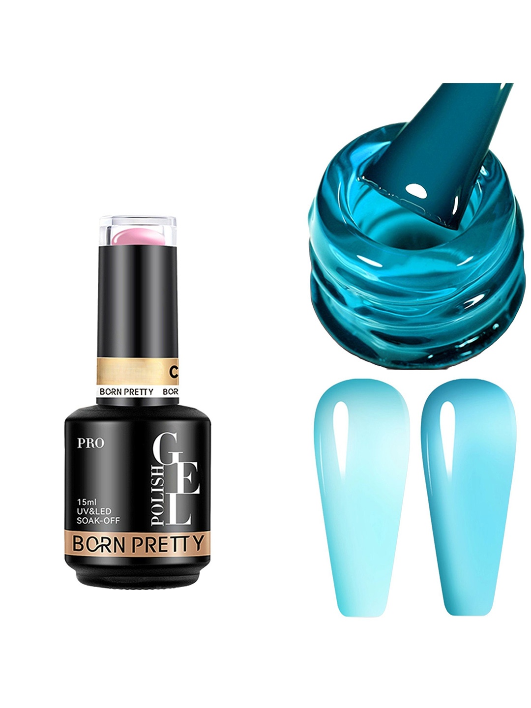 

BORN PRETTY UV & LED Soak Off Long Lasting Gel Nail Polish - 15 ml - C130, Blue