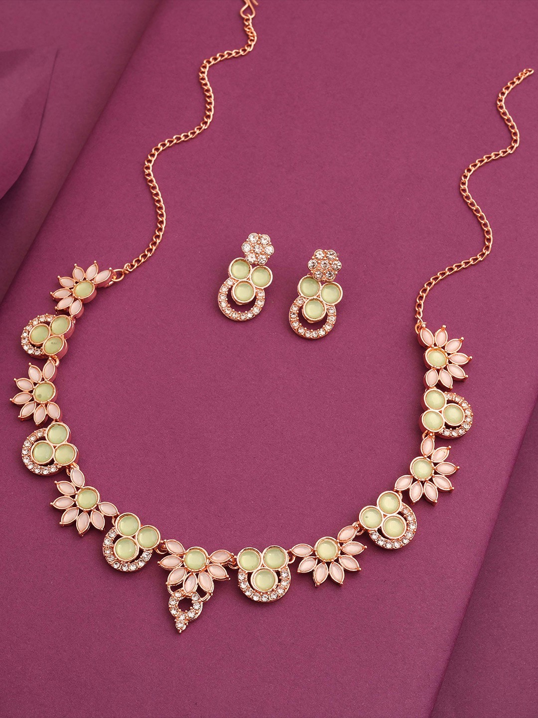 

Lyriss Gold-Plated American Diamond Studded Jewellery Set