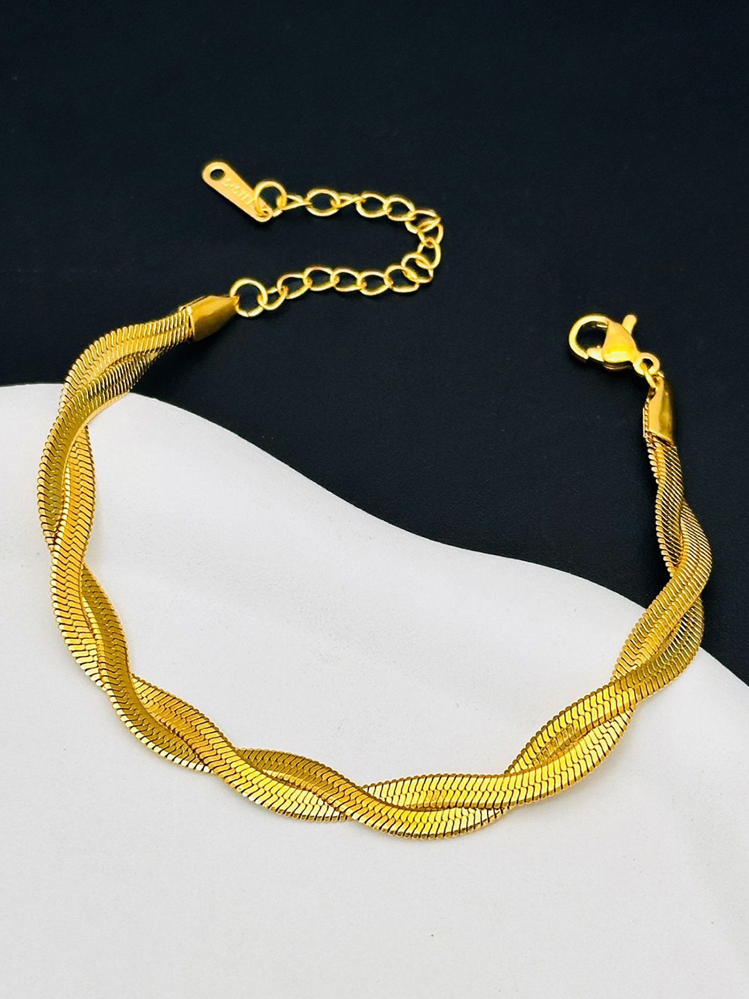 

KAORI BY SHREYA AGARWAL Gold-Plated Stainless Steel Wraparound Rope Chain Bracelet