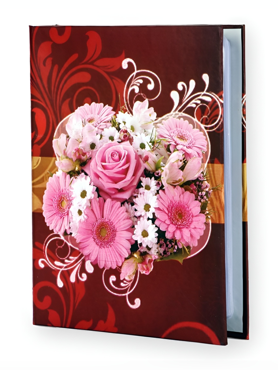 

SEHAZ ARTWORKS Red & Pink Floral Printed Photo Album