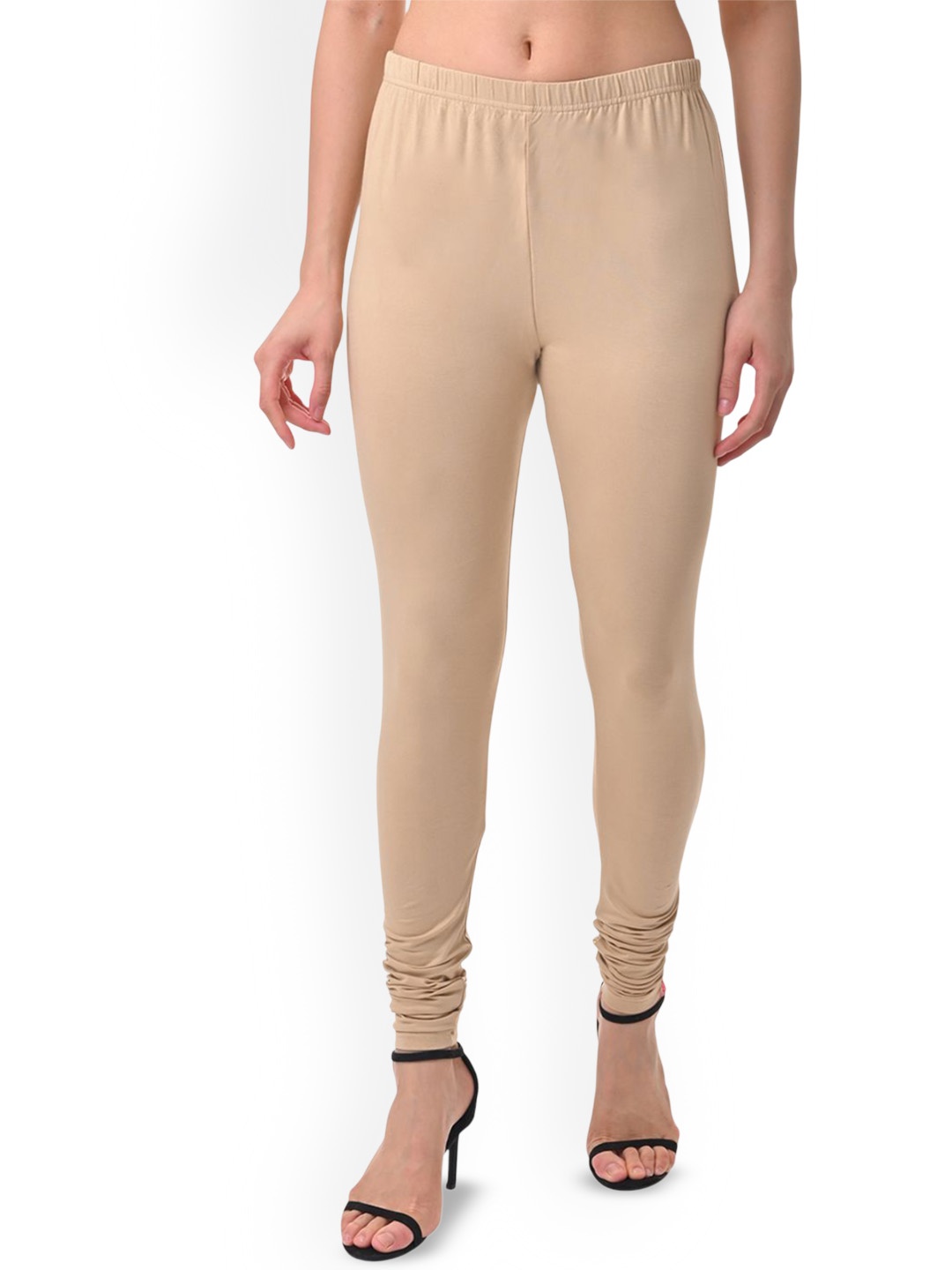 

Fly Birds Women Mid-Rise Churidar-Length Leggings, Beige