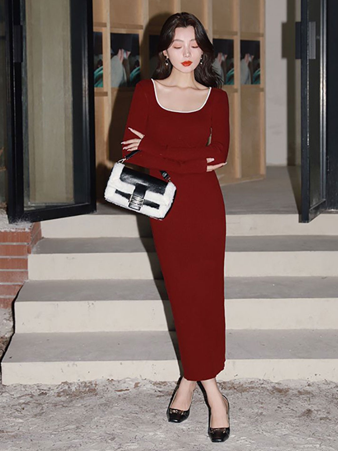 

StyleCast x Revolte Bodycon Maxi Dress, Red