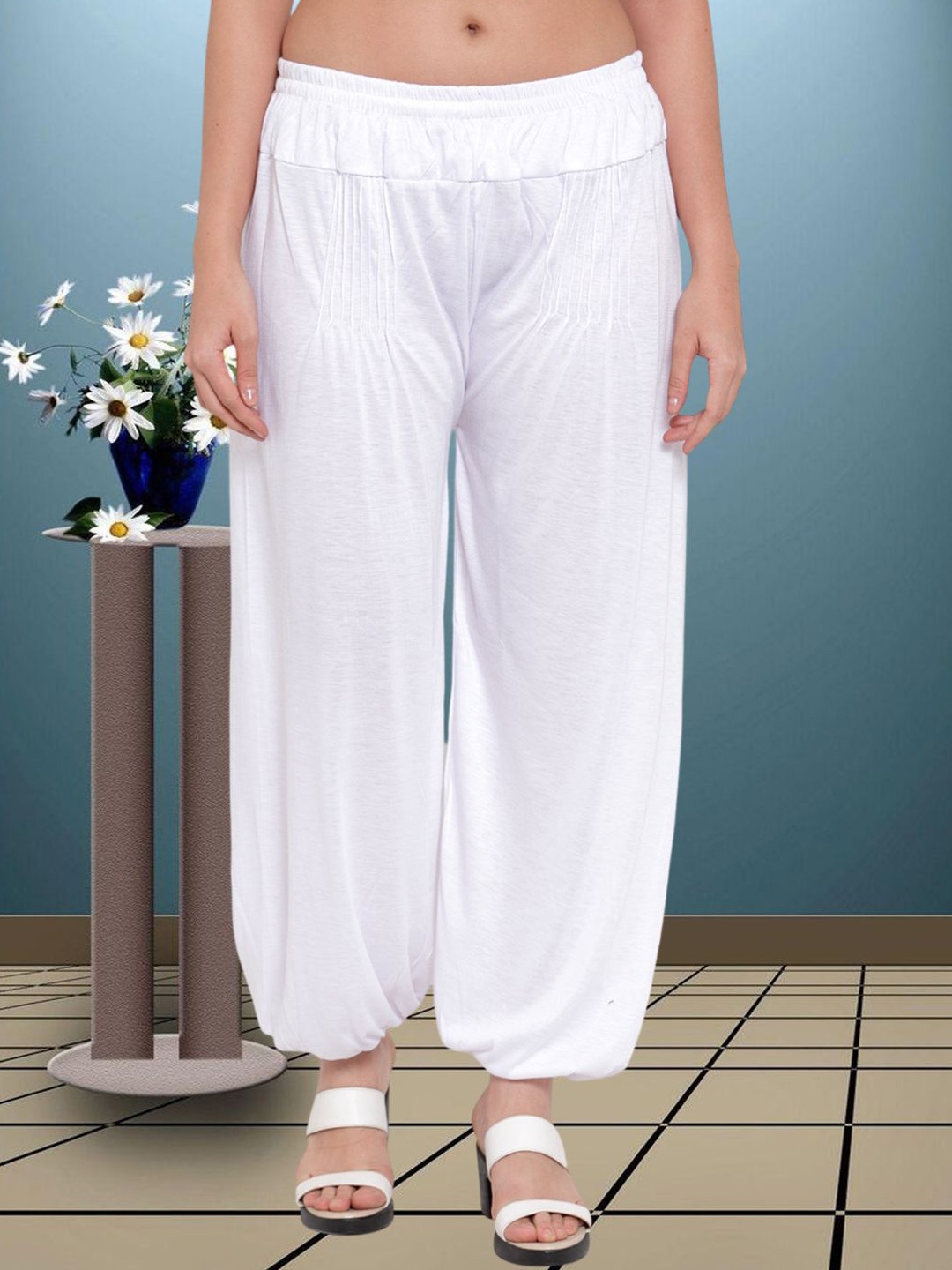 

GRACIT Women Viscose & Lycra Harem Pant, White