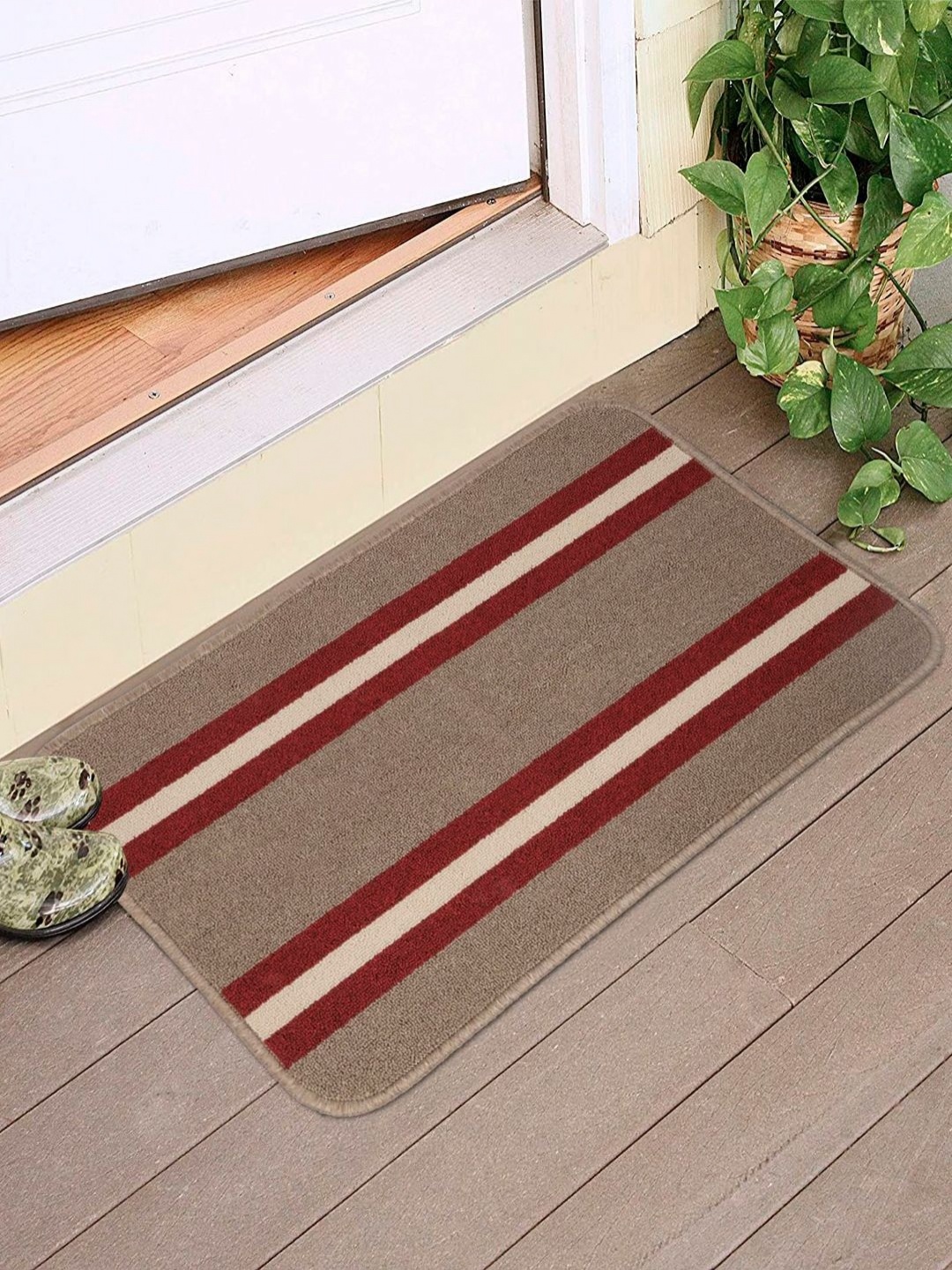 

HOKIPO Brown Striped Doormat 45X75 Cm