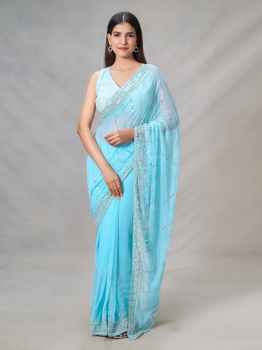 

Samyukta Singhania Embellished Bomkai silk Saree, Blue