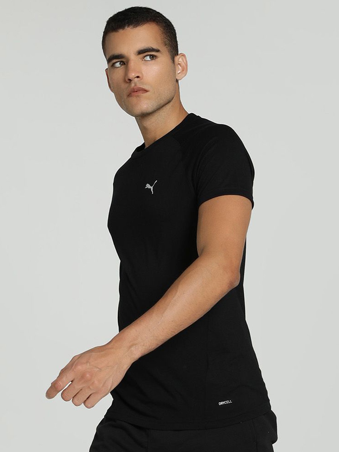 

Puma Men Evostripe Solid Slim Fit Short Sleeve T-Shirt, Black